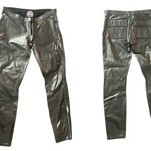 Agatha Blois men’s leather custom one of one low rise pants